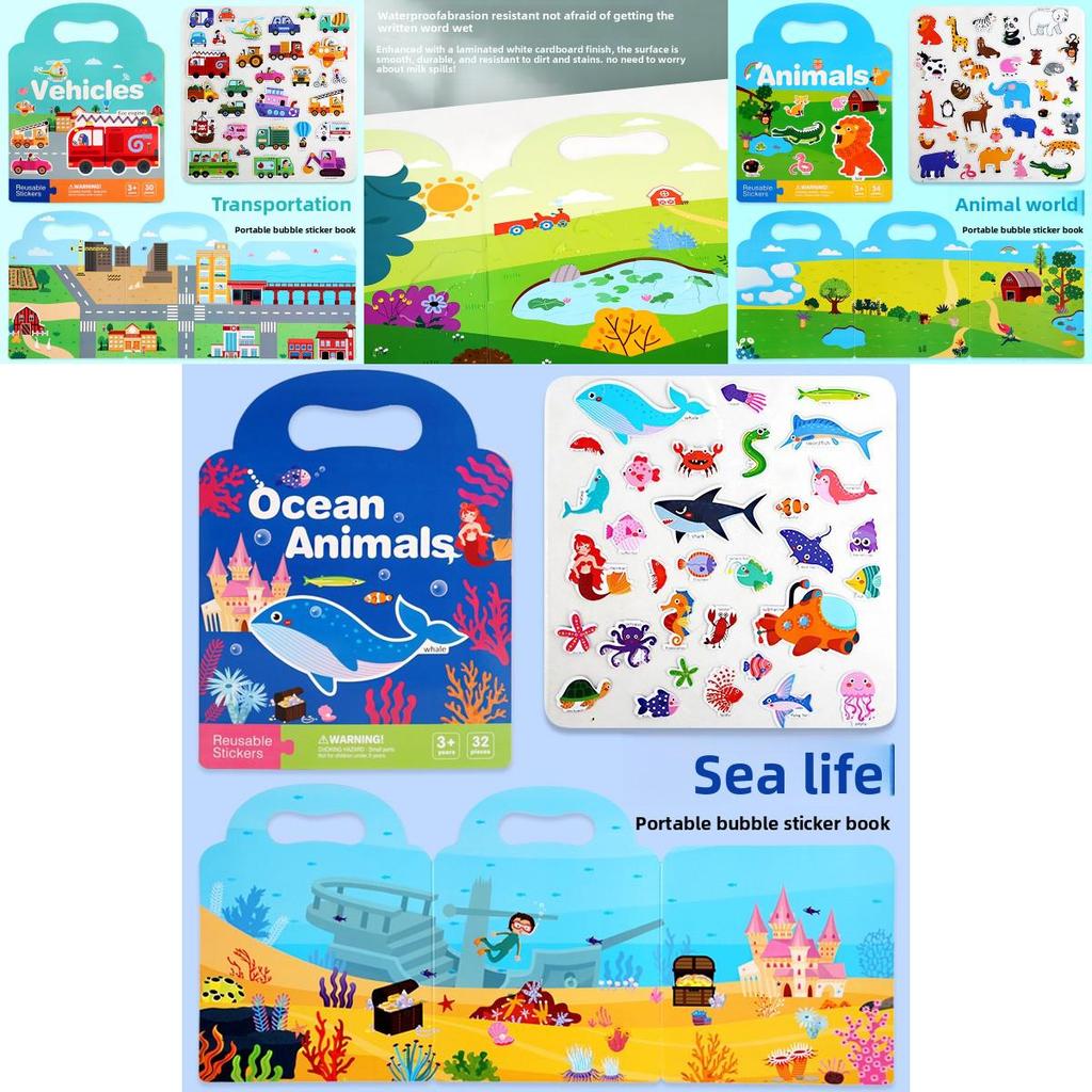 Children Sticker Book With Reusable Paper And Bubble Stickers For Early Learning And Brain Development