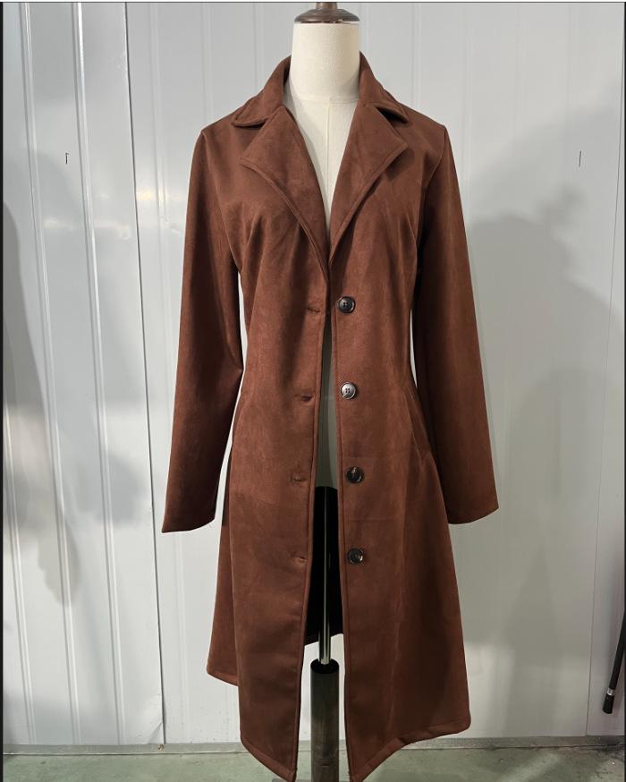 European & American Casual Suede Women's Waist-Cinching Western Jacket