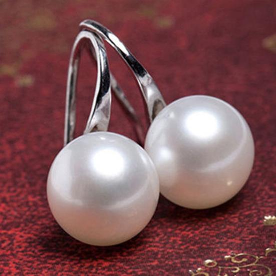 Hook Earrings Elegant Easy Matching Compact Faux Pearl Women Jewelry for Shopping Dating