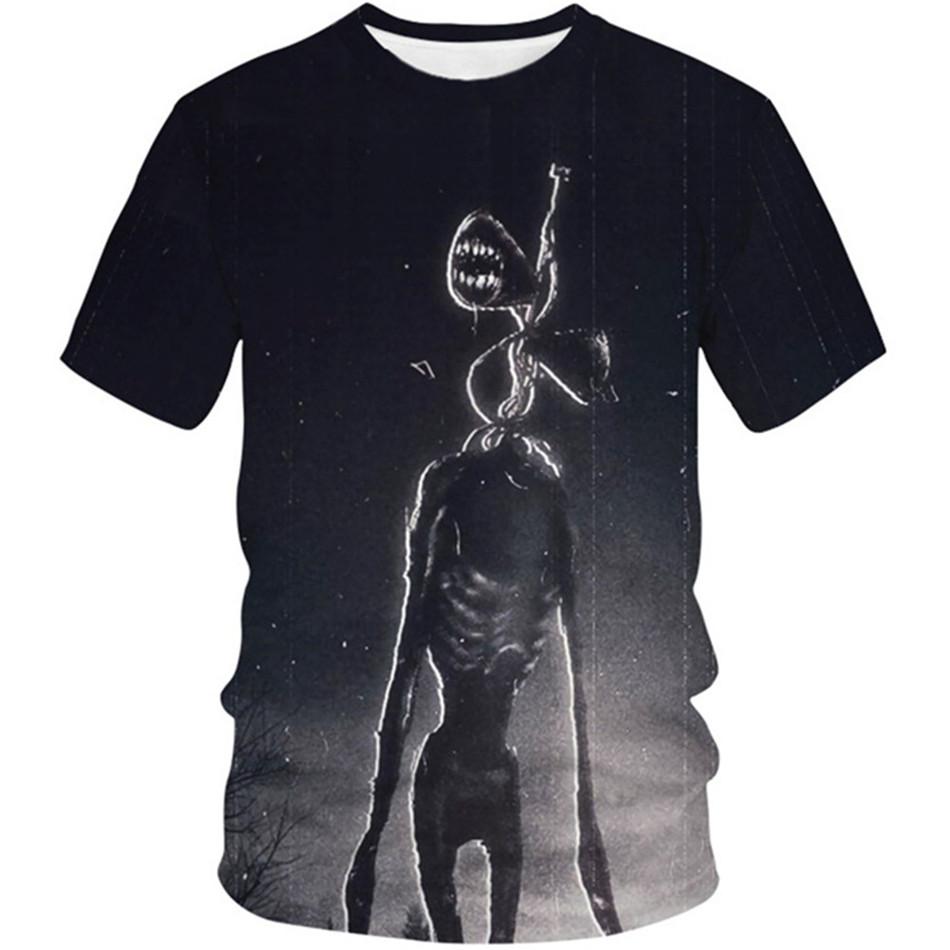Camisetas de Verão Siren Head com Estampa 3D Streetwear Moda Masculina Casual Oversized Gola Redonda Manga Curta Camisetas Tops Roupas
