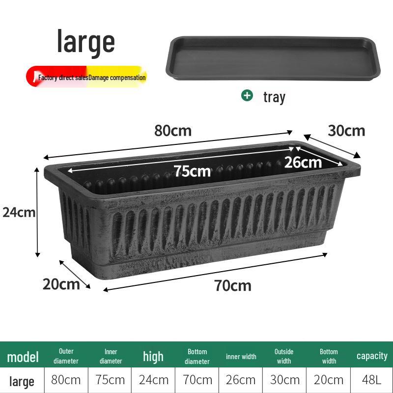 Large Rectangular Plastic Balcony Planter with Free Shipping