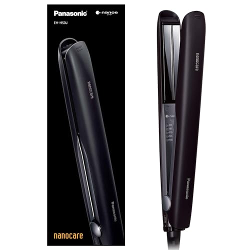 Panasonic NanoCare Smooth Gloss Coating Plus Straight Hair Iron, International Voltage Compatible, EH-HS0J-K, Black