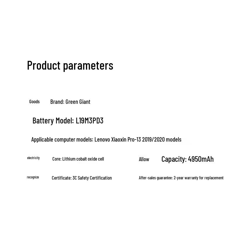 llano Laptop Battery for Lenovo Xiaoxin Pro-13