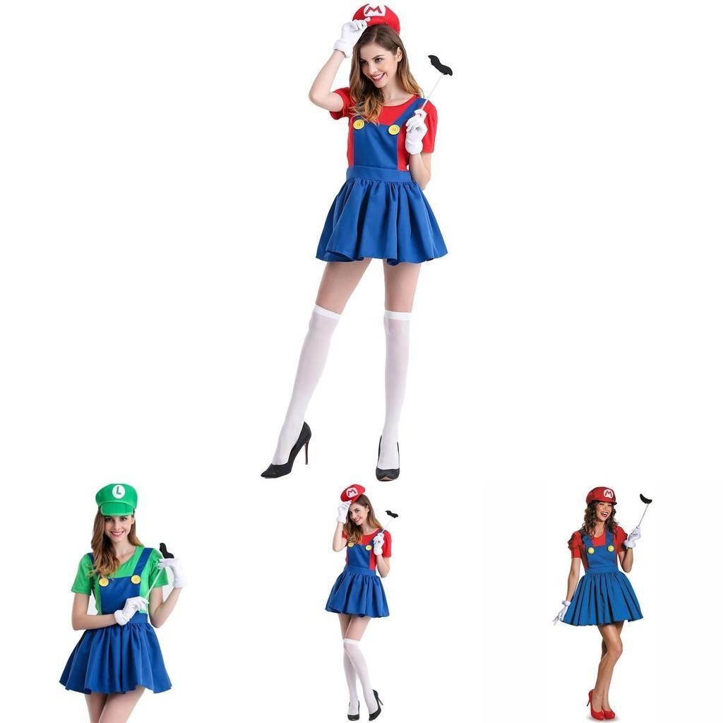 Women's Super Mario Bros Luigi Costume With Breathable Spandex And Exquisite Workmanship