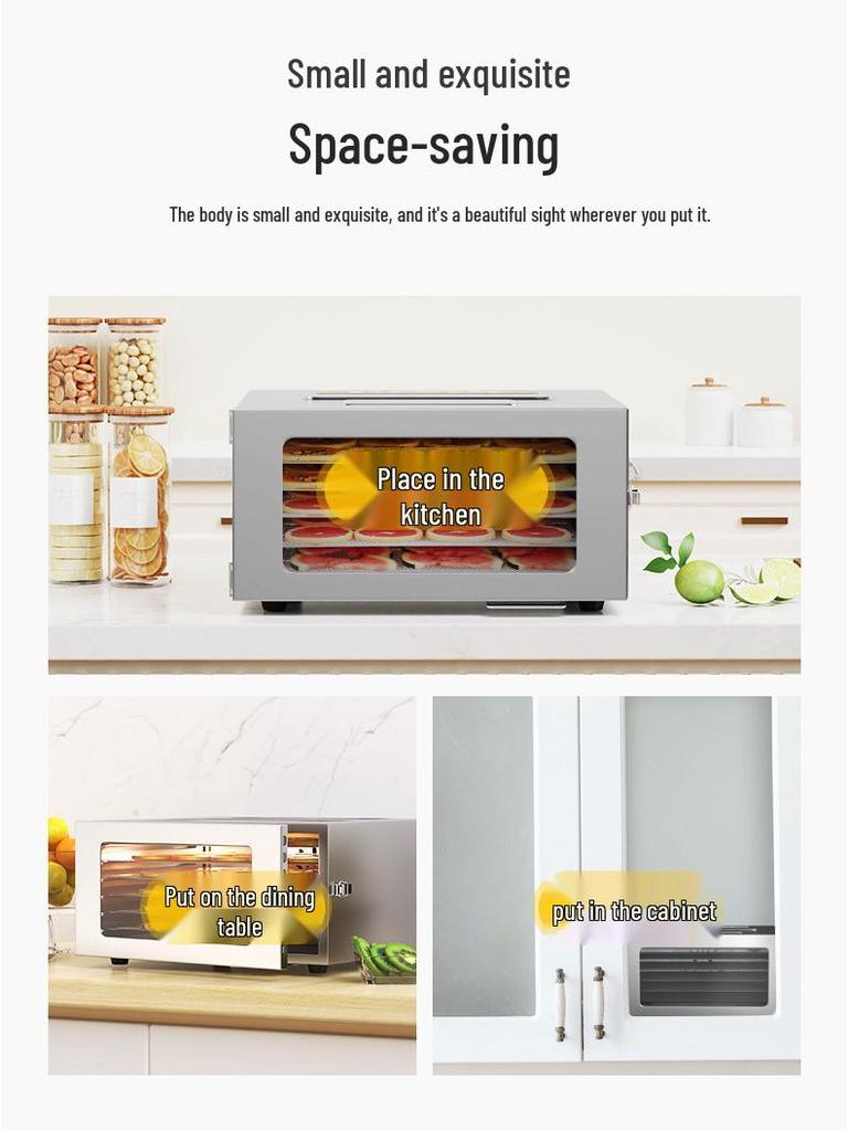 Smart 6-Layer Stainless Steel Food Dehydrator for Vegetables, Meat, Pet Snacks, and Medicinal Herbs