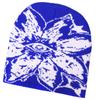 Unisex Jacquard Eye Flower Pattern Knitted Beanies Hat Fashionable Winter Warm Hiphop Bonnet Skull Hat for Men and Women