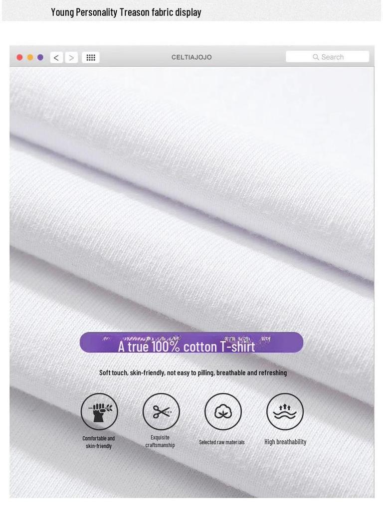 Plus-Size Women's Retro American Cotton Short-Sleeve T-Shirt, Loose Design