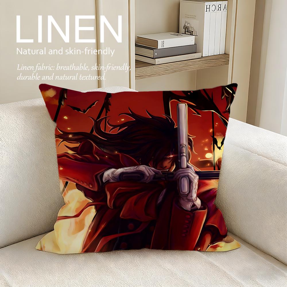 Anime Hellsing Cushion Cover Pillowcase Set Pcs x x Breathable Washable Sofa Cushion Cover