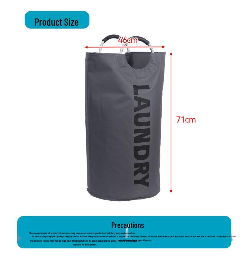 Foldable Large Capacity Oxford Cloth Laundry Basket with Alloy Handle