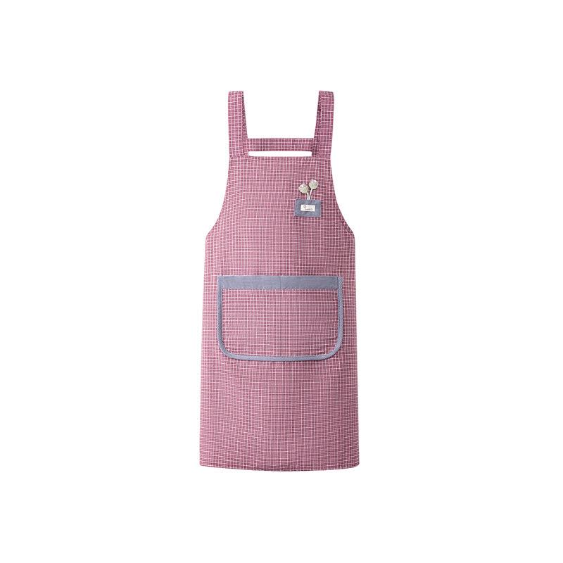 Fashionable Pastoral Style Cotton Apron: Thick, Wear-Resistant, Stain-Resistant, Breathable, Strap Waist Design for Women.