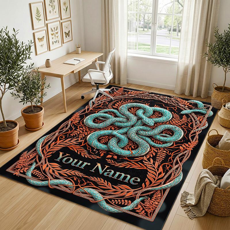 Decorative Artwork Theme Crystal Velvet Rug Personalized Custom Name Text Soft Floor Mat Home Decor