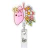 Medical Acrylic Glitter Pill Heart Lung  ID Badge Holder Retractable Badge Reel Rotatable Crocodile Clip for Doctor Nurse
