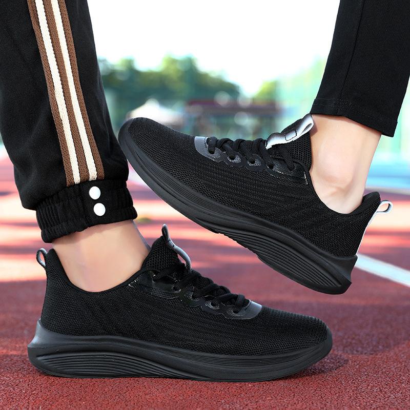 Couple Casual Sports Shoes Cushioned Flying Woven Running Shoes Lightweight Breathable Mesh Hot-selling Jinjiang Shoes