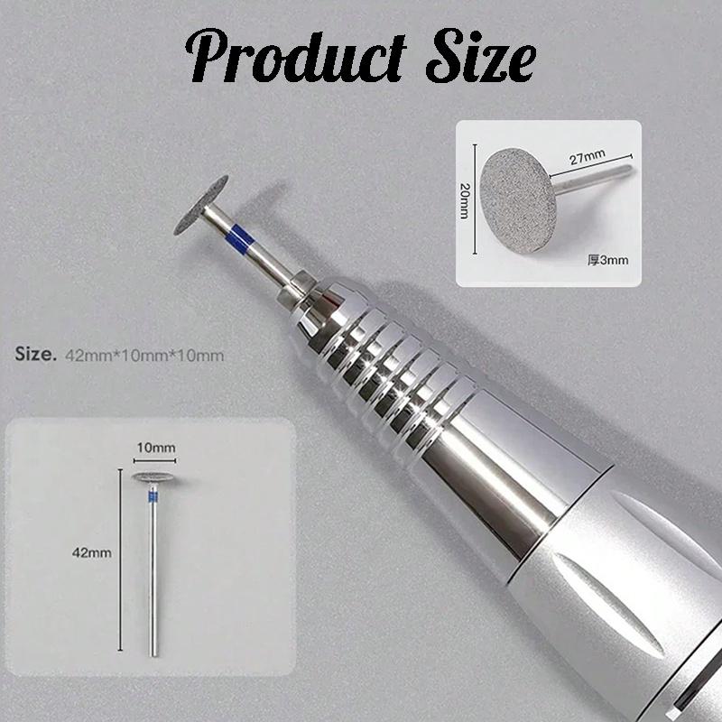 Manicure Flying Saucer Polishing Head T Round Metal Nail Drill Bit Short Tip Trimming DIY Nail Art Tool Accessories