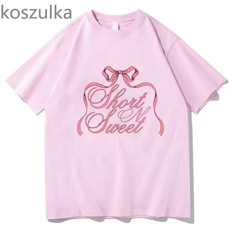 Sabrina Carpenter Short N' Sweet Album Tour Tshirt Crewneck Short Sleeve Tees Women Men Streetwear New Fashion Fans Soft Clothes