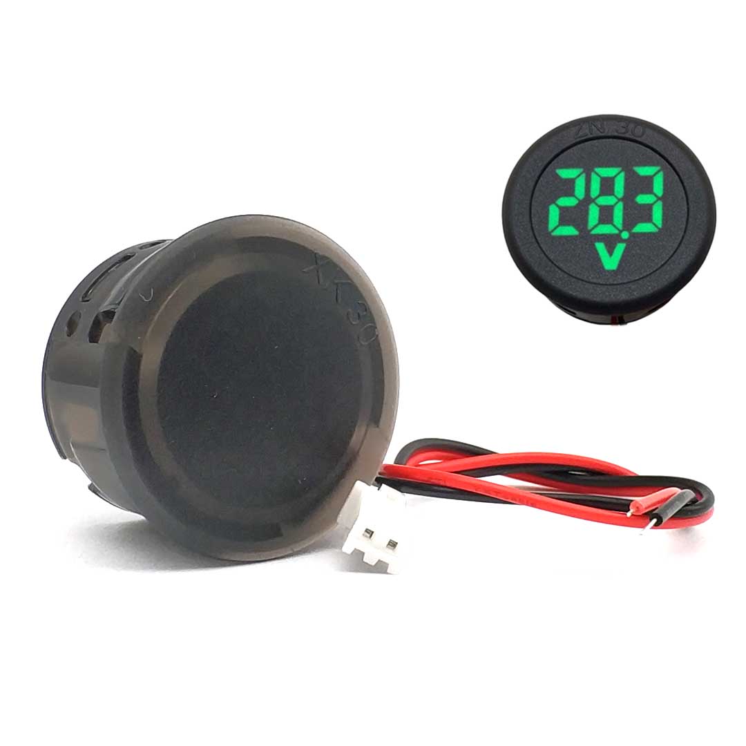 

Круглий світлодіодний цифровий дисплей DC 4-100V, круглий двопровідний вольтметр, головка цифрового вольтметра DC, захист від зворотного підключення зелений