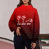 Women's Sweatshirt Sports Flannel Sweatshirt Long Sleeve Top Casual V-Neck Sweatshirt