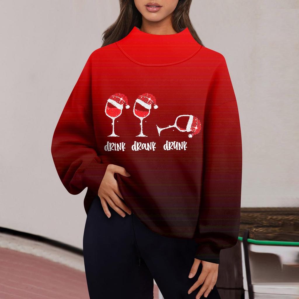 Women's Sweatshirt Sports Flannel Sweatshirt Long Sleeve Top Casual V-Neck Sweatshirt