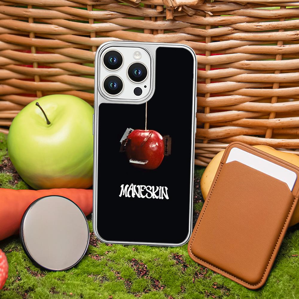 ManeS-skinS Hip Hop Design Phone Case for iPhone 16 15 14 13 12 11 Pro Max Sheepskin Silver-edged Protective Case