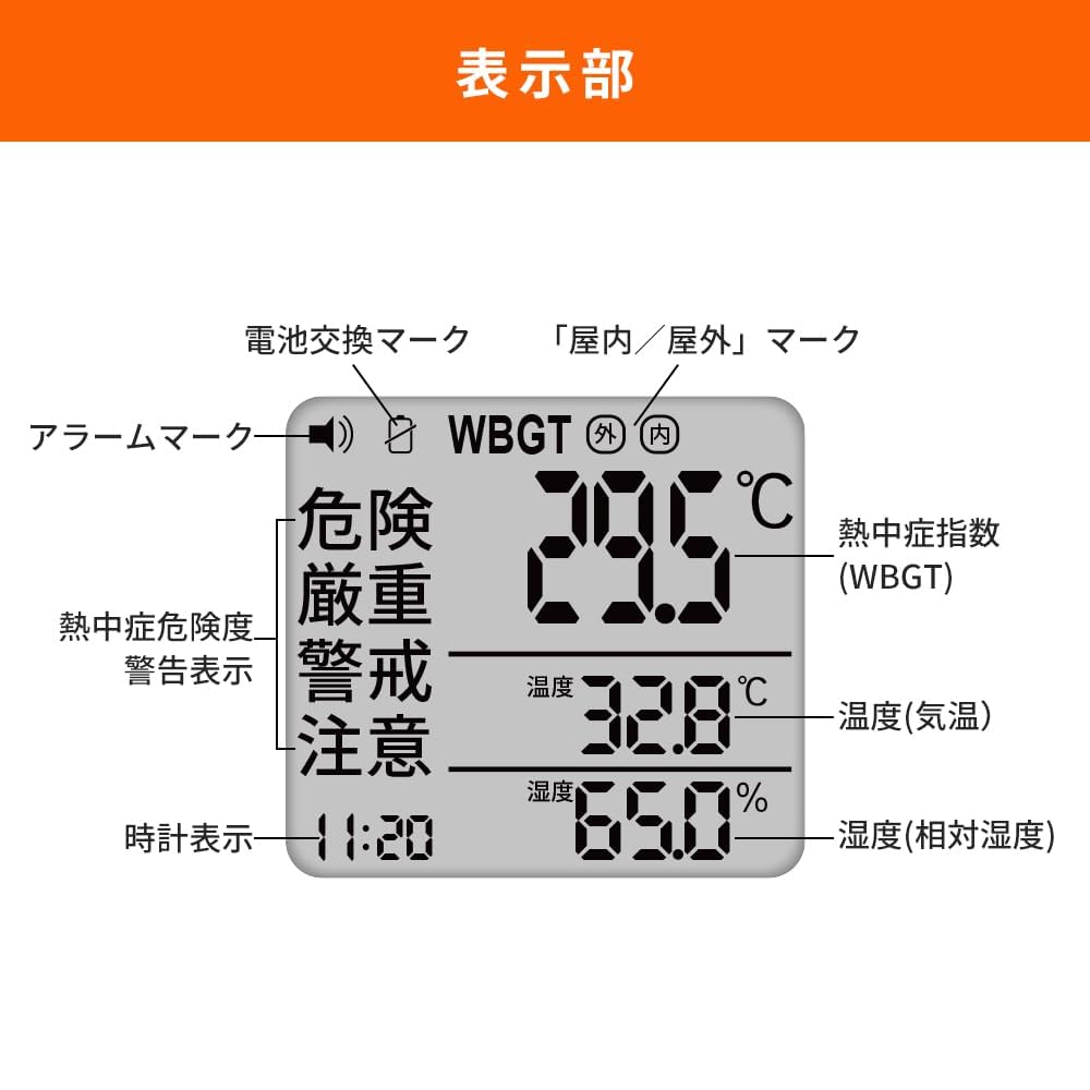 Black Ball Heatstroke Index WBGT JIS Standard Alarm JIS Compliant [JIS Standard] Monitor, Meter, Compliant, Notification,