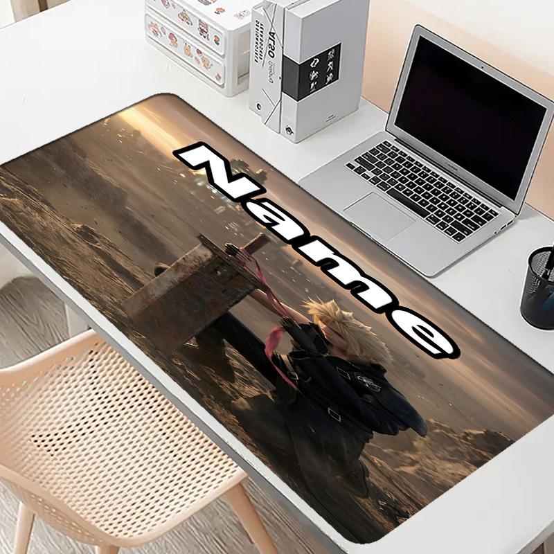 Custom Name Personalized Final Fantasy Pattern Mousepad, Laptop PC Desk Mat, Decorative Desk Mat for Home Keyboard Pad Gift