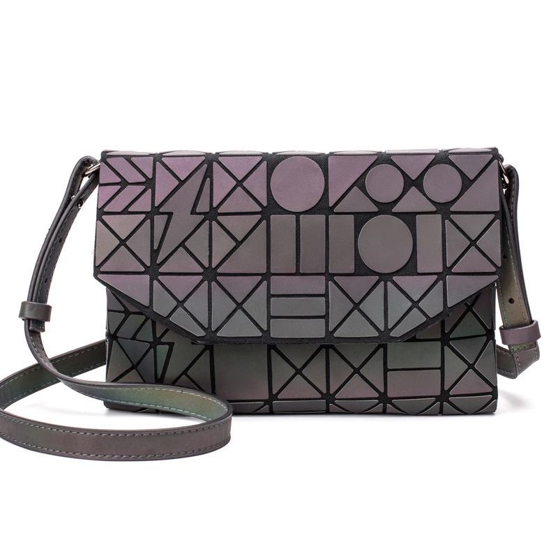 New Luminous Geometric Messenger Bag Women's Folding Rhombus Envelope Bag Clutch Bag Trendy Shoulder Bag