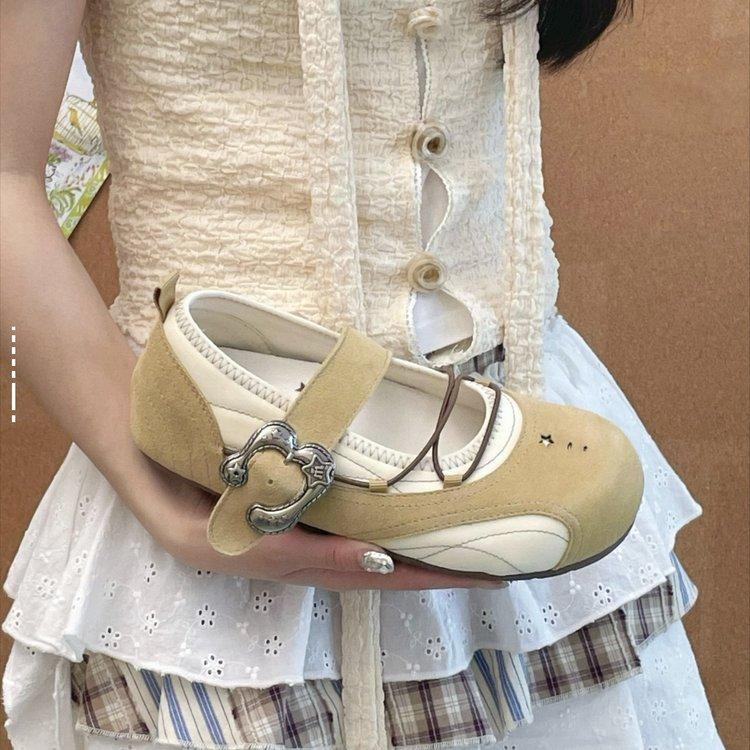 

Soft leather version~ Mary Jane shoes women s 2025 new summer French ballet style bow flat-bottomed sports style single shoes 35
