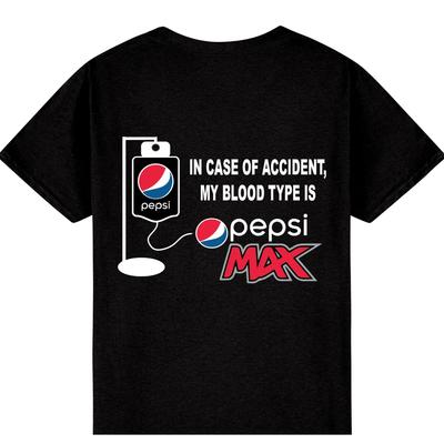 Moje krvné skupiny PepsiMax Tričko V prípade nehody moja krvná skupina je Pepsi Max Vtipné Skvelé pre každého závislého na PepsiMax