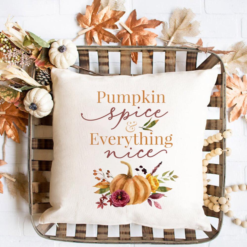 Farmhouse Pumpkin spice Cushion cover Fall Print Art Cushion Pumpkin Art pillowcase Pumpkin Patch Home Decor Cushion