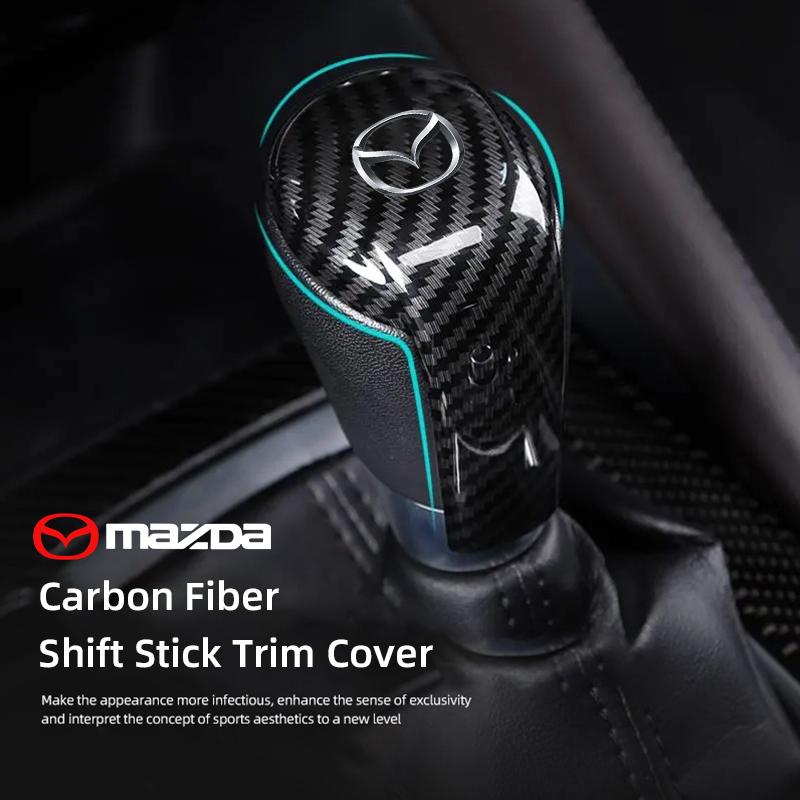 Carbon Fiber Car Gear Lever Cover Gearbox Shift Stick Trim For Mazda 2 3 6 5 Atenza CX3 CX5 MX5 CX7 Axela CX30 CX90 CX60 CX50