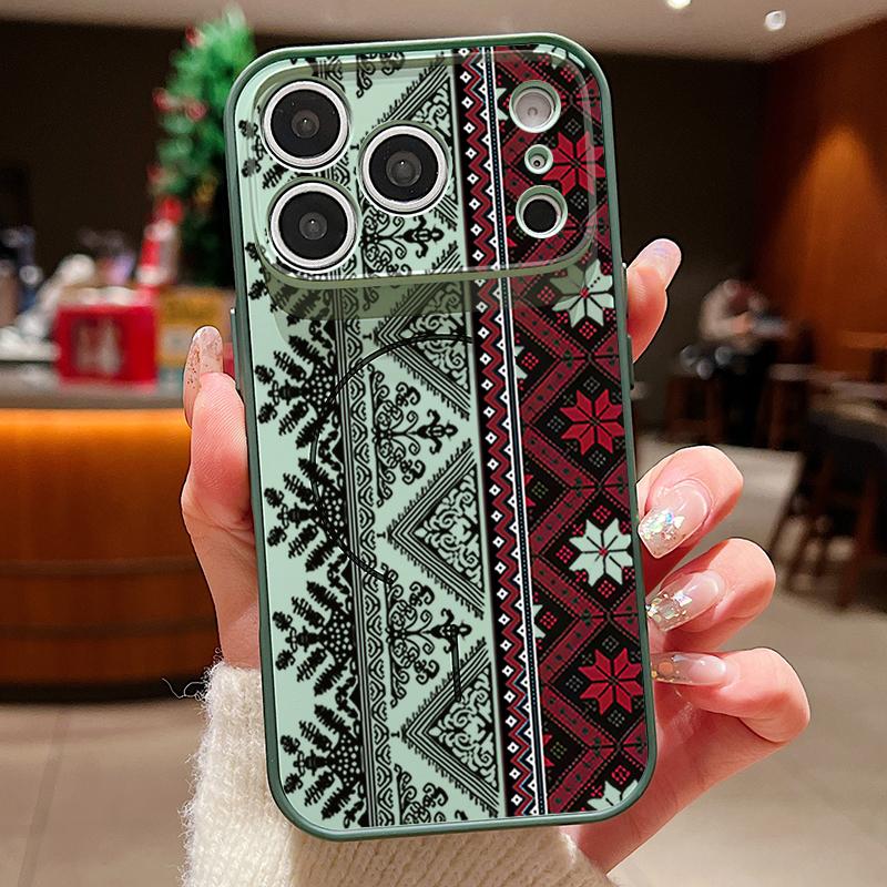 Magnetic For Magsafe Case For iPhone 17 Pro Max European-style Vintage Pattern Skin Feeling Cover For iPhone 16 15 14 13 Pro Max