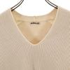 AURALEE made in Japan Long sleeve V neck sweater 1 beige Rib knit Women Used