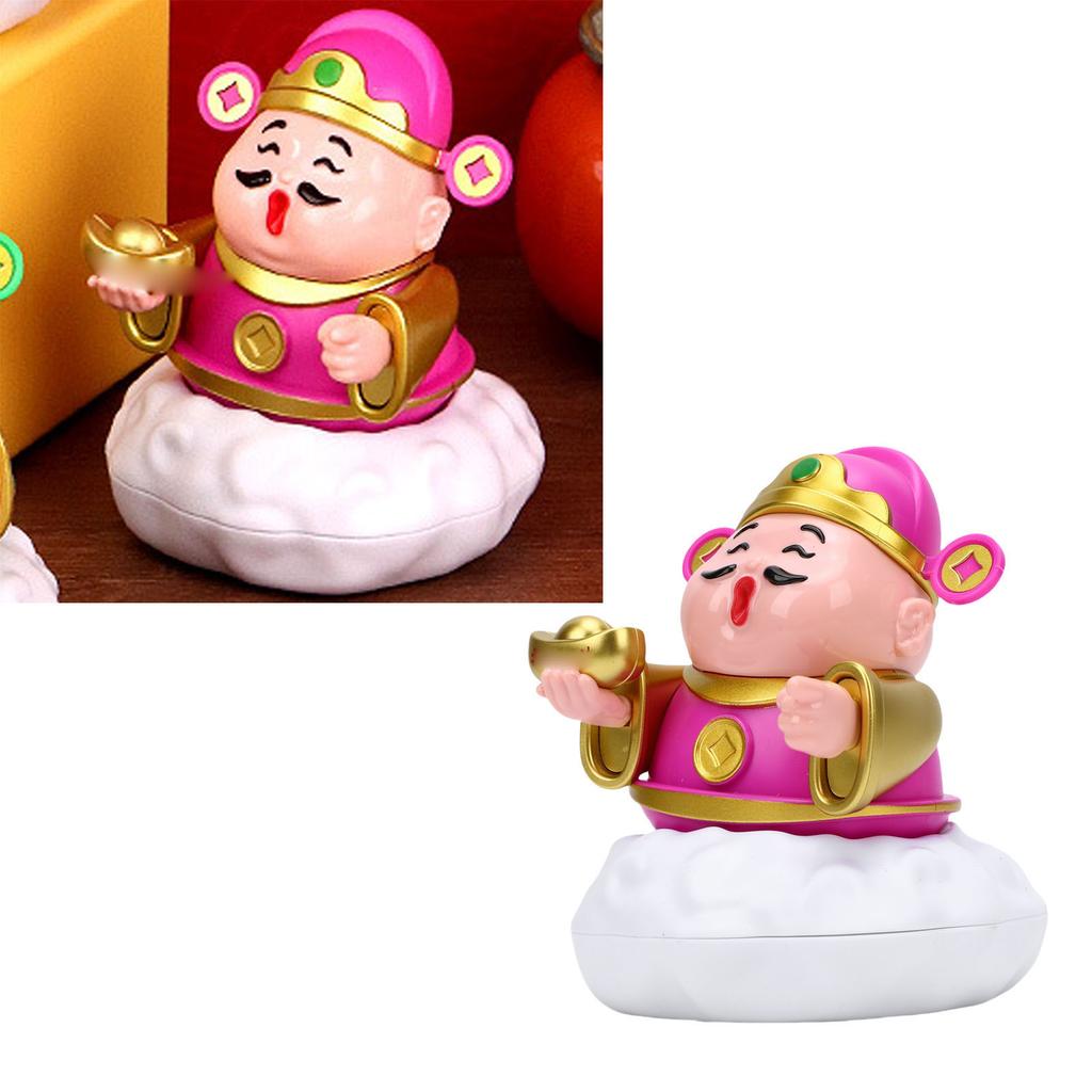 Caishen Statue Solar Powered Auto Shaking Tsai Shen Yeh Figurine Wealth Fortune Statue for Home Store   Car