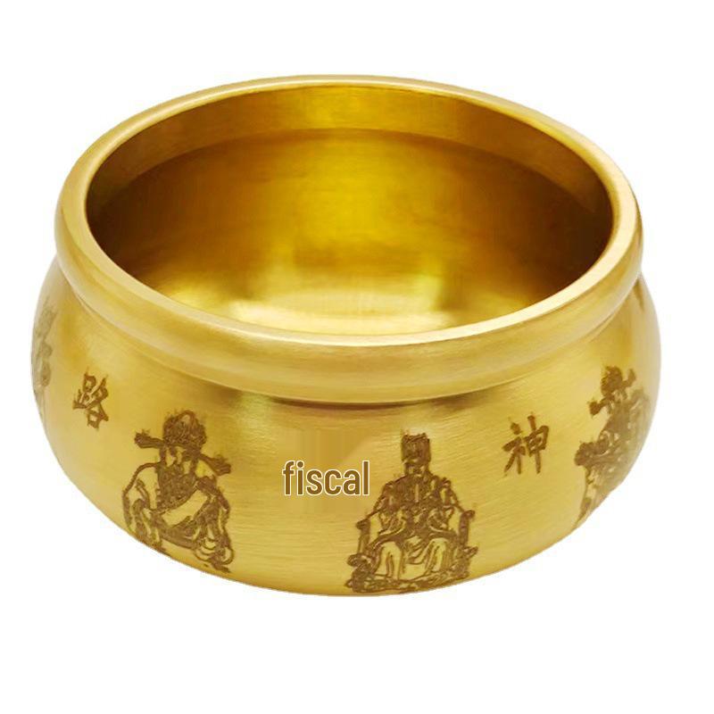 All Copper God of Wealth Incense Burner - Treasure Basin for Wealth and Home Decor, Sandalwood Coil Incense, Gift for Buddha