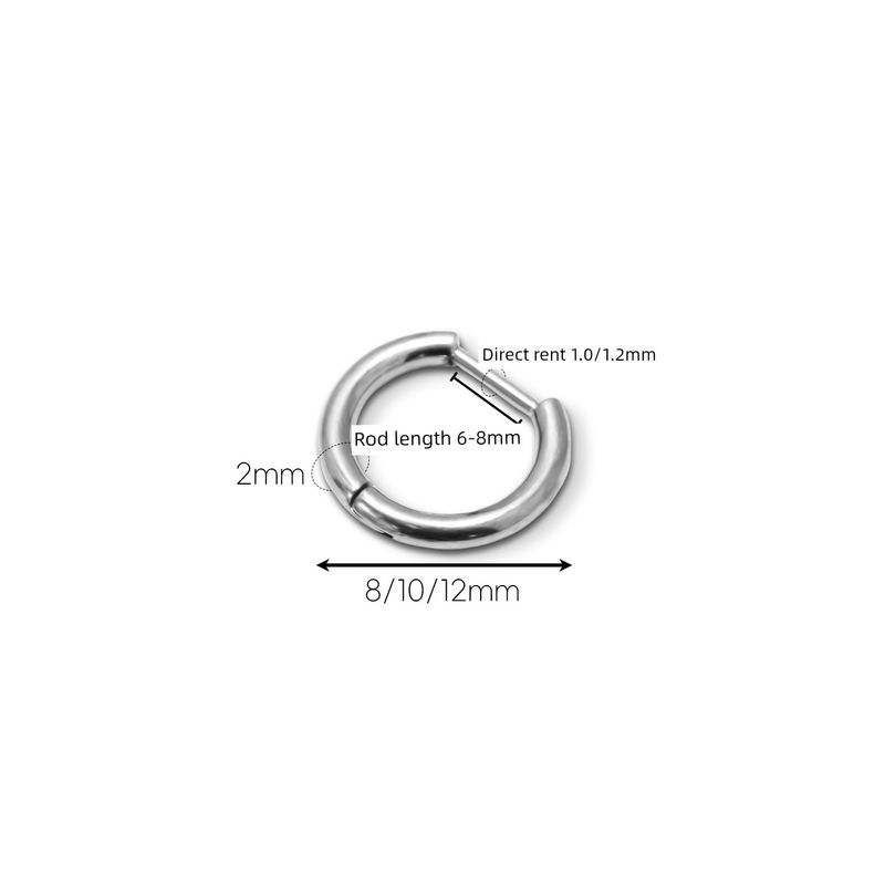 

Прямая игла Простой браслет Серьги F136 Титановый сплав Otica Уход за ушами Простой браслет D-образный ушной клипс Украшение Круглые серьги-пусеты Ушной клипс 6mm straight needle thick 1.0*10 inner diameter