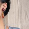 French Design Retro Amber Teardrop Clip-on Earrings for Women - Simple, Sophisticated Hong Kong Style