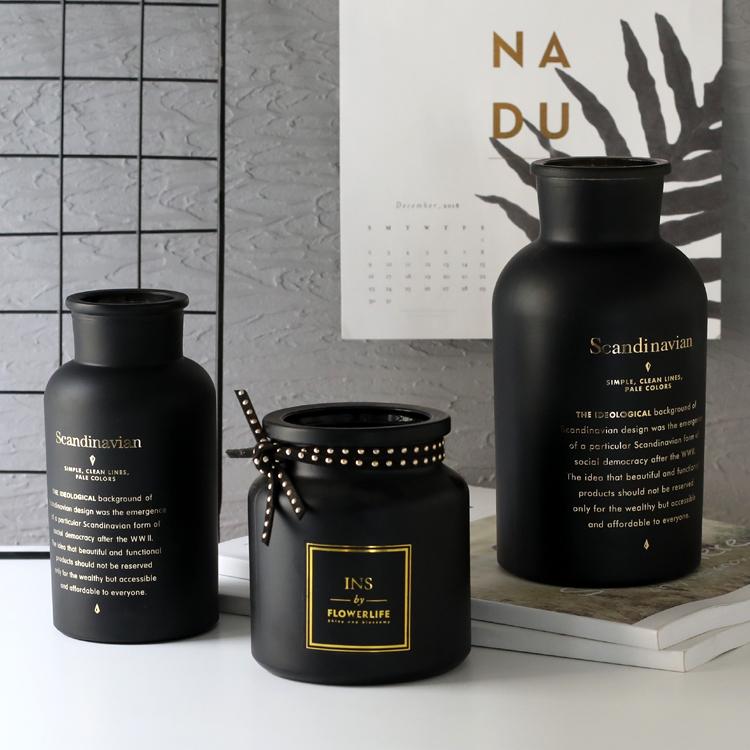 Vaso Preto Minimalista Nórdico - Branco Fosco, Decoração de Flores para Sala de Estar Pequena