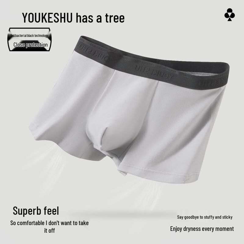 Youkeshu Men's Cotton Antibacterial Boxer Briefs