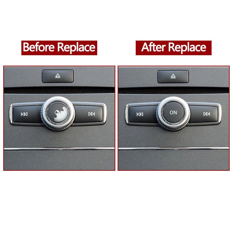 Car Console Radio CD Player Control Switch Knob ON Button Cover Replacement For Benz A C E GLK GLA ML GL CLS W176 W246 W156 W204