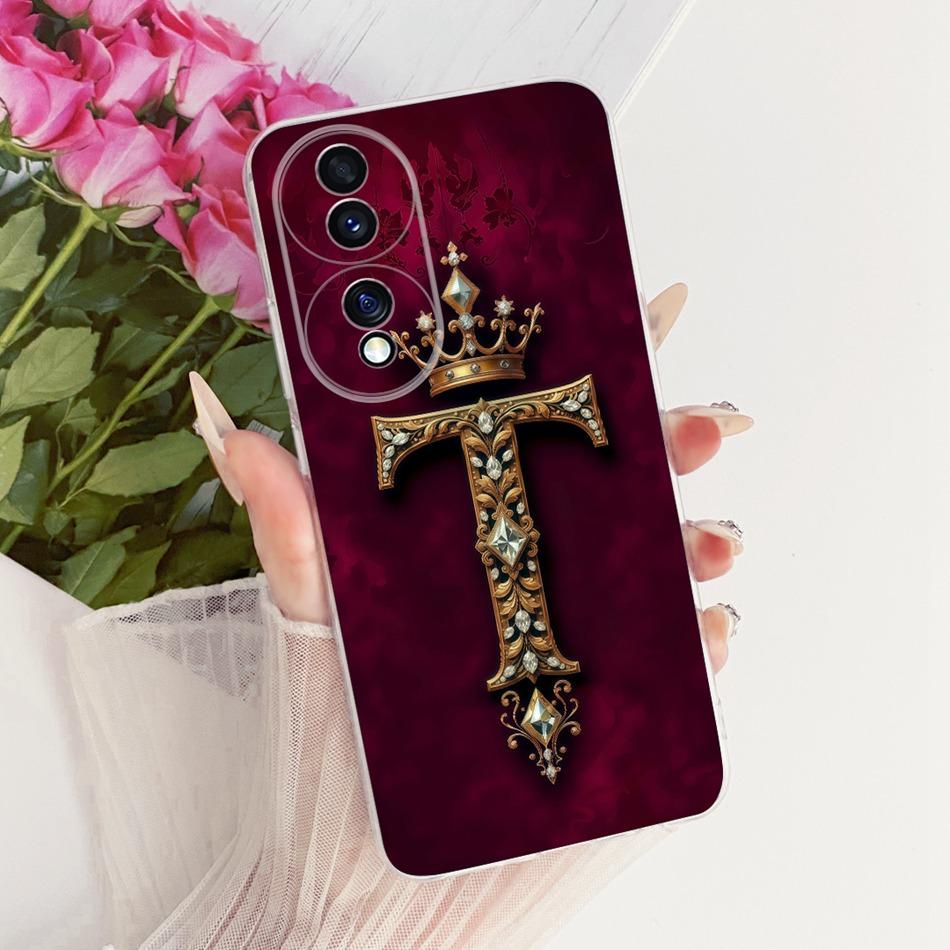 Für Honor 70 70Pro Pro+ Königliche Krone Anfangsbuchstabe Partner Handyhülle Für Honor70 70 Pro Plus 5G Weiches Silikon TPU Stoßfänger