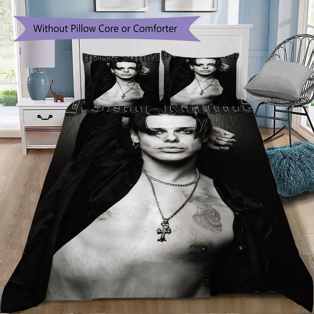 Custom Name Yungblud Pattern Bedding,Quilt Set Quilt Cover Pillowcase Home Birthday Gift(1 * Duvet Cover + 2 * Pillowcase, Without Core)_lx