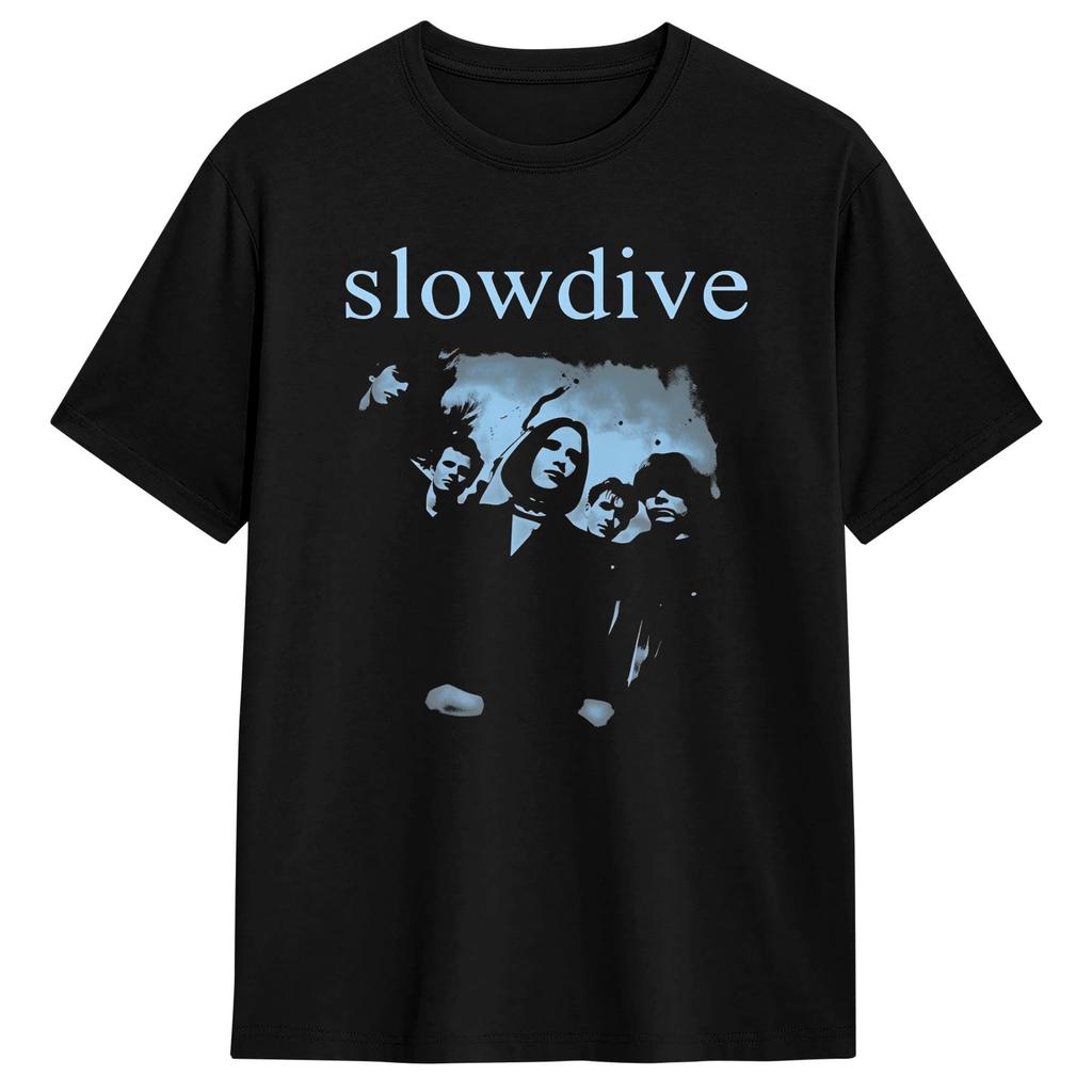 Men Slowdive Ban T-Shirts Pure Cotton Tees Summer Y2K Funny Short-Sleeve T-Shirt Crewneck Popu