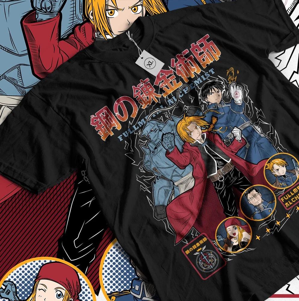 Fullmetal Alchemist TShirt Brotherhood Alphonse Elric Anime Tshirt Black S