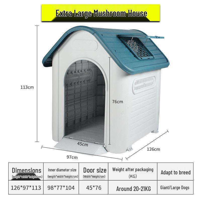Rainproof Outdoor Dog Kennel for Medium & Large Dogs with Bed - Summer Cat Nest & Dog Cage Villa