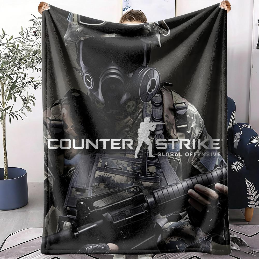 C-Counter Strike CS Go Throw Summer Lightweight Flannel Blanket Soft Breathable AC Throw for Sofa Bed Travel Cozy Nap