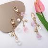 Pearls Pendant Children Resin Women Key Chain Car Key Ring Ornaments Korean Style Pendant Rose