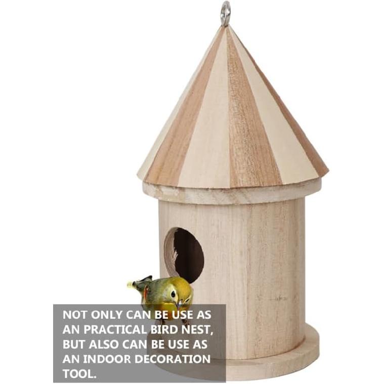 EXCEART Unfinished Wooden Birdhouse 2-Pack, Modern Style, As Shown, Small Bird, Wood Material, DIY