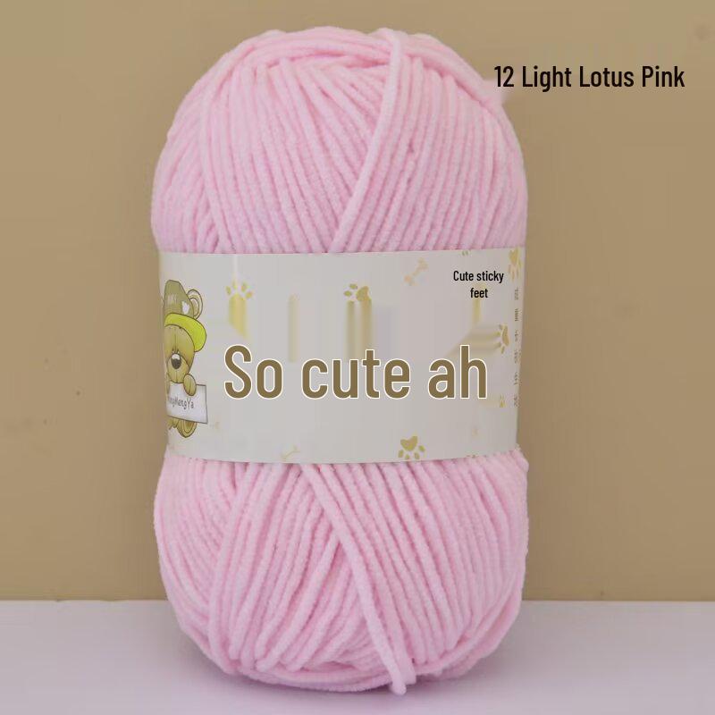 Chenille Crochet Yarn - Medium Thick Hand-Knitted for DIY Crafts & Dolls