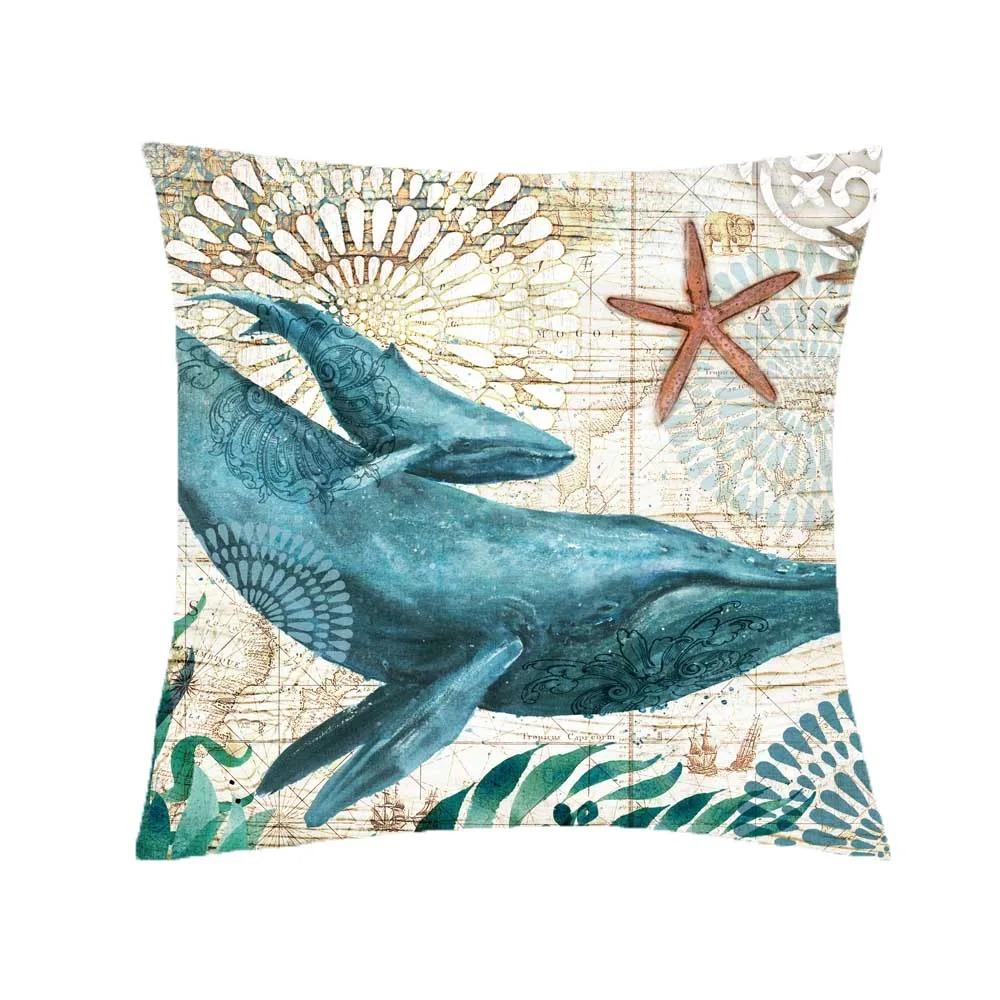Mermaid sea ghost seahorse octopus print pillowcase ocean theme pillowcase living room sofa cushion cover room home decoration