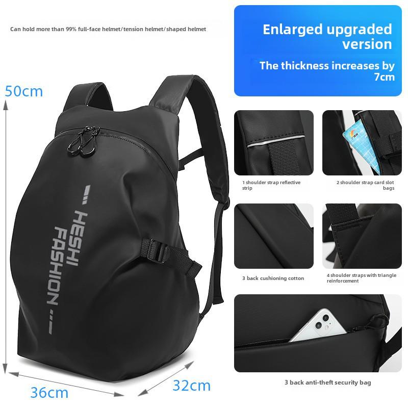 Motorradhelm-Rucksack mit großer Kapazität für Radfahrer - Unisex-Reisetasche